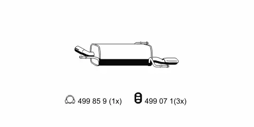 глушитель задняя часть Opel 011181 ERNST