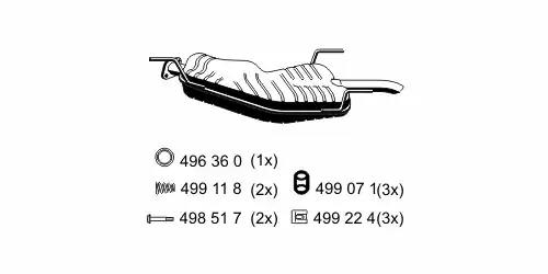 глушитель задняя часть Opel 053143 ERNST