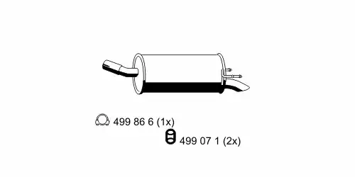 глушитель задняя часть Opel 055284 ERNST