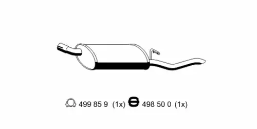 глушитель задняя часть Opel 001021 ERNST