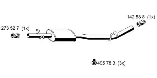 глушитель средняя часть Ren 522229 ERNST