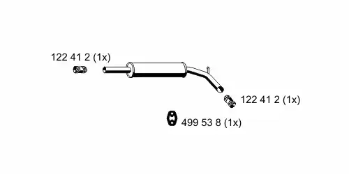 глушитель средняя часть VW 640008 ERNST