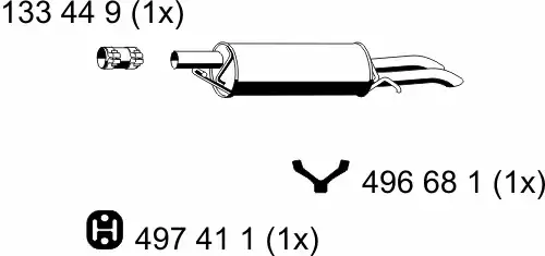 глушитель задняя часть VW 143165 ERNST