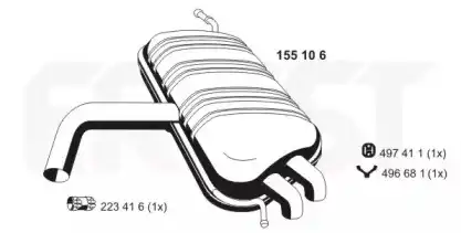 глушитель задняя часть VW 155106 ERNST