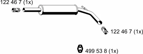 глушитель средняя часть VW 121163 ERNST