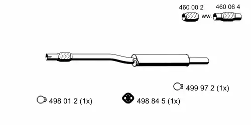 глушитель средняя часть VW 111096 ERNST