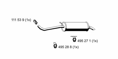 глушитель задняя часть Skod 112291 ERNST