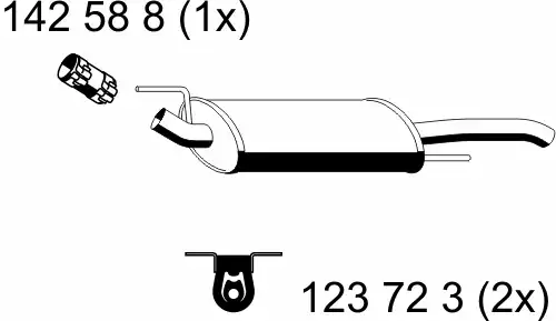 глушитель задняя часть VW 142076 ERNST