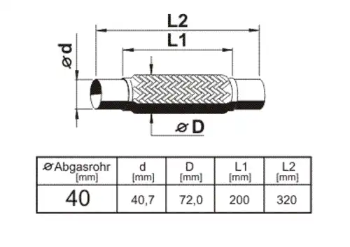 Гофра глушителя ERNST 460156 L= d=