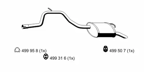 глушитель задняя часть Ford 343046 ERNST