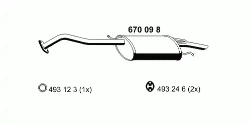 глушитель задняя часть Maz 670098 ERNST