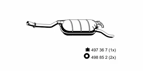 глушитель задняя часть MB 374026 ERNST