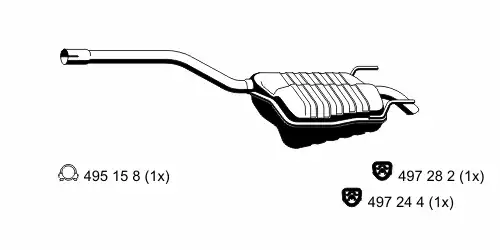 глушитель задняя часть MB 363105 ERNST