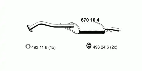 глушитель задняя часть Maz 670104 ERNST