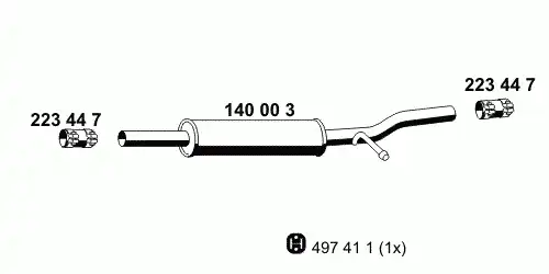 глушитель средняя часть VW 140003 ERNST
