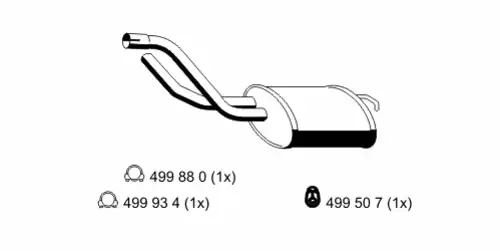 глушитель задняя часть Ford 343091 ERNST
