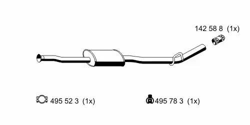 глушитель средняя часть Ren 522168 ERNST