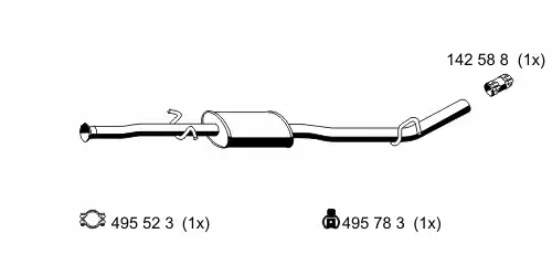 глушитель средняя часть Ren 522205 ERNST