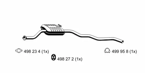 глушитель средняя часть Ford 324151 ERNST