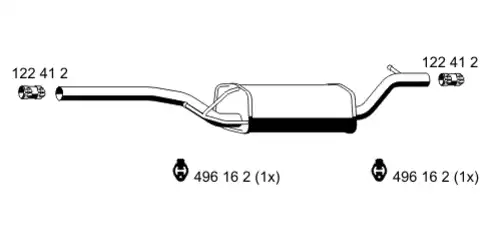 глушитель средняя часть Ford 341028 ERNST