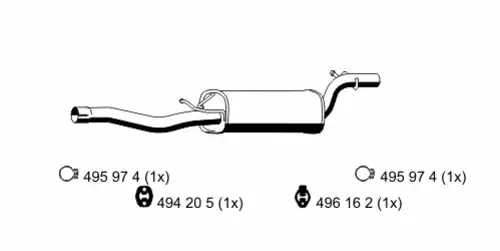 глушитель средняя часть Ford 313131 ERNST