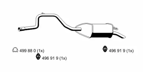 глушитель задняя часть Ford 344081 ERNST