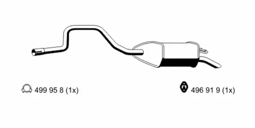 глушитель задняя часть Ford 344142 ERNST
