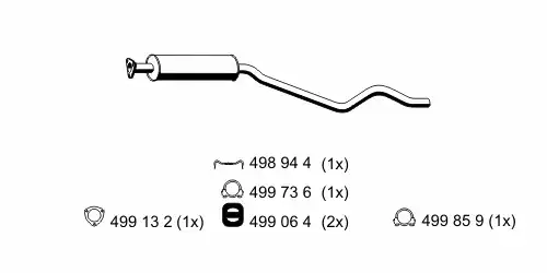 глушитель средняя часть Opel 032100 ERNST