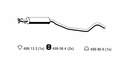 глушитель средняя часть Opel 033077 ERNST