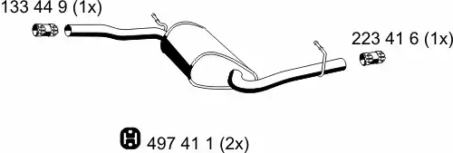 глушитель средняя часть Audi 243193 ERNST