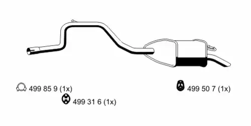 глушитель задняя часть Ford 343114 ERNST