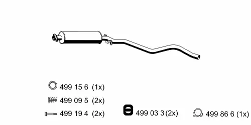 глушитель средняя часть Opel 032193 ERNST