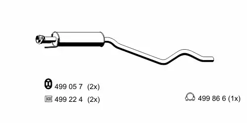 глушитель средняя часть Opel 042093 ERNST