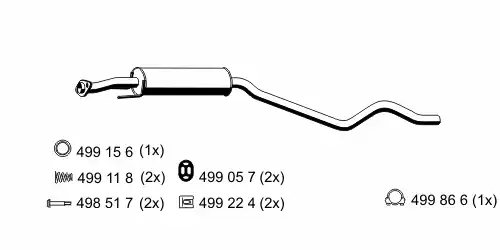 глушитель средняя часть Opel 042024 ERNST