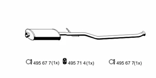 глушитель средняя часть Citr 500272 ERNST