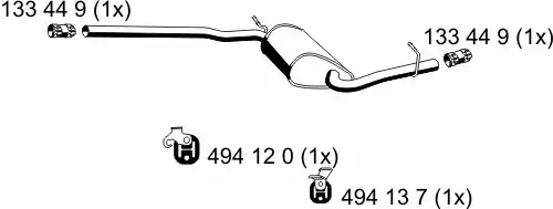 глушитель средняя часть Audi 244176 ERNST