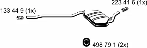 глушитель задняя часть Audi 223010 ERNST