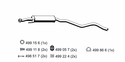глушитель средняя часть Opel 042031 ERNST