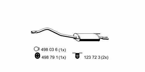 глушитель задняя часть VW 176217 ERNST
