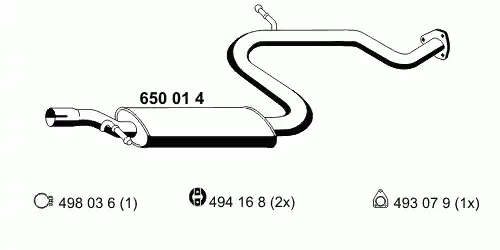 глушитель средняя часть Volv 650014 ERNST