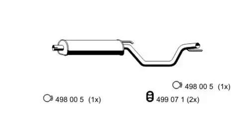 глушитель средняя часть Opel 044028 ERNST
