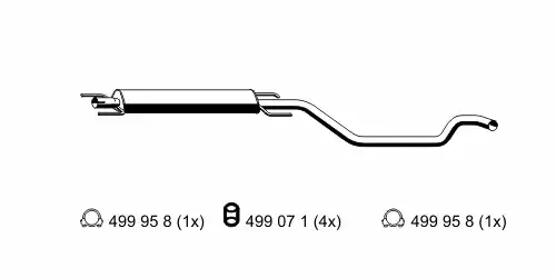 глушитель средняя часть Opel 056038 ERNST