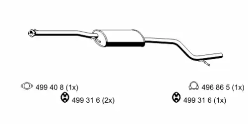 глушитель средняя часть Ford 343213 ERNST