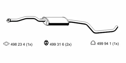 глушитель средняя часть Ford 342261 ERNST