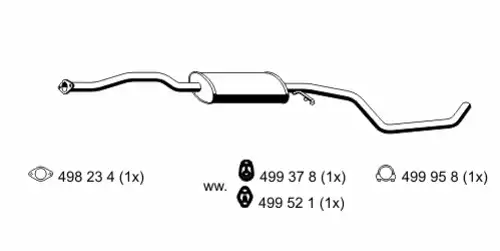 глушитель средняя часть Ford 332217 ERNST