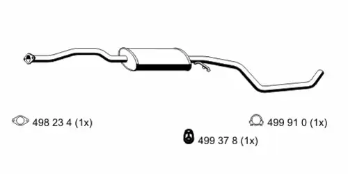 глушитель средняя часть Ford 332163 ERNST