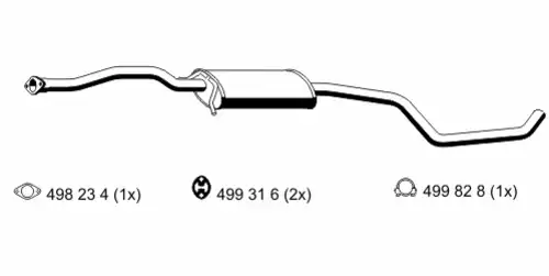 глушитель средняя часть Ford 342186 ERNST