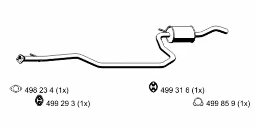 глушитель средняя часть Ford 311205 ERNST