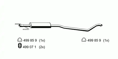 глушитель средняя часть Opel 054195 ERNST