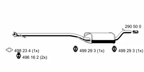 глушитель средняя часть Ford 341219 ERNST